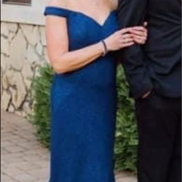 Jovani Stretch Glitter Off the Shoulder Formal Dress - Picture 8 of 16